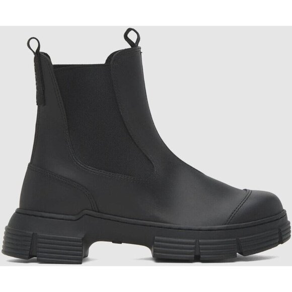 Ganni Recycled Rubber City Chelsea Boots Size 40 US 10 Womens Black $295 - Picture 1 of 12